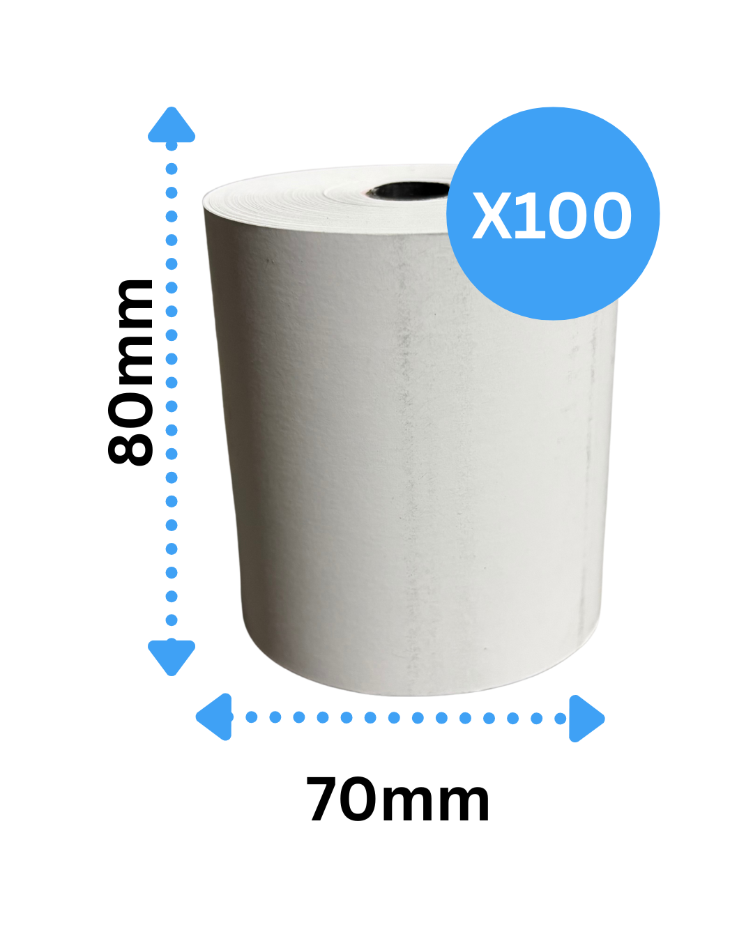 Thermal Till Rolls 80x70 (Box Of 20 Rolls) Cash Register Rolls, 65 GSM, BPA FREE