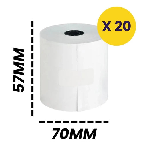 Pay Point Machine Thermal Till Rolls 57x70 (Box Of 20) 70 GSM, BPA Free